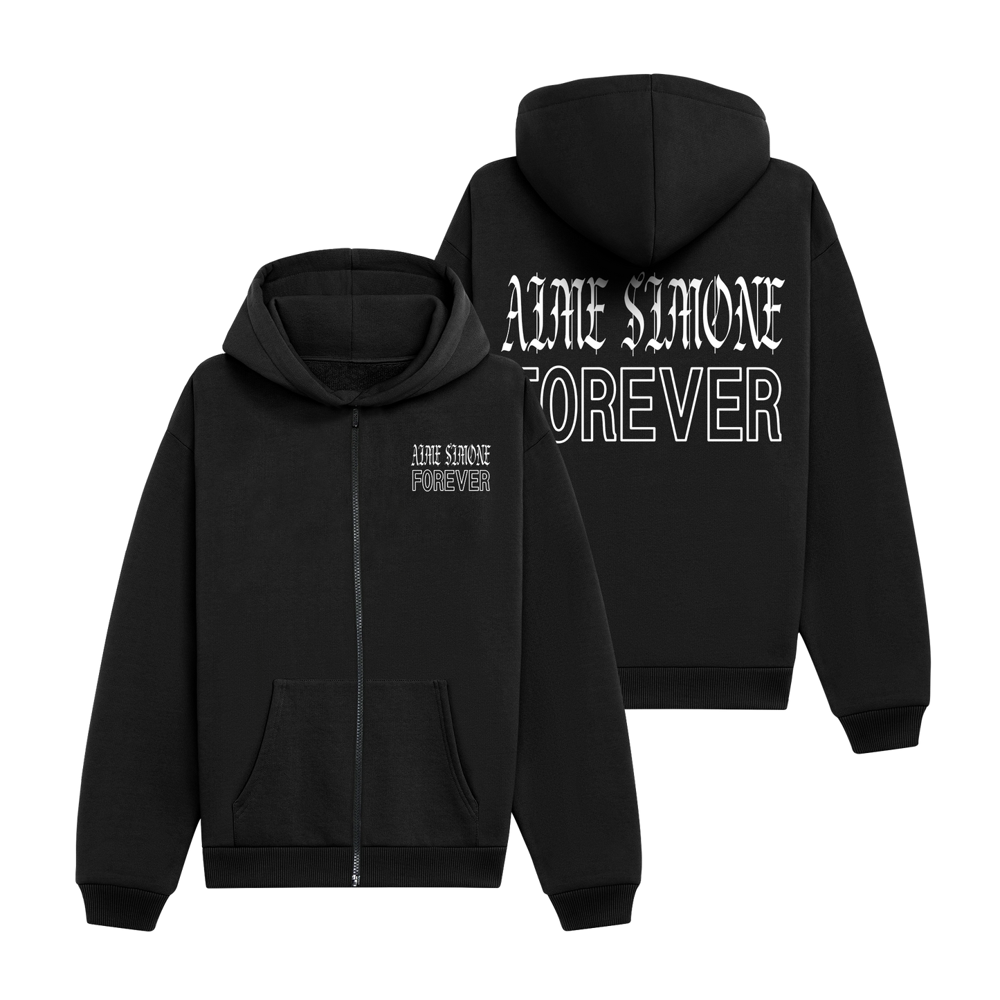 Aime Simone Forever Zip Hoodie Noir